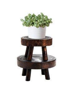 Juego de 2 Taburetes de Madera TOPZEA para Plantas 12-17 cm