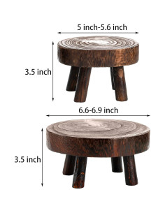 Juego de 2 Taburetes de Madera TOPZEA para Plantas 12-17 cm 2