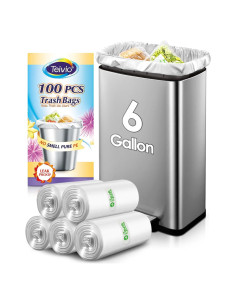 Bolsas de Basura Teivio 6 Galones 100 Cuentas Transparentes