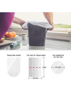 Bolsas de Basura Teivio 6 Galones 100 Cuentas Transparentes 2