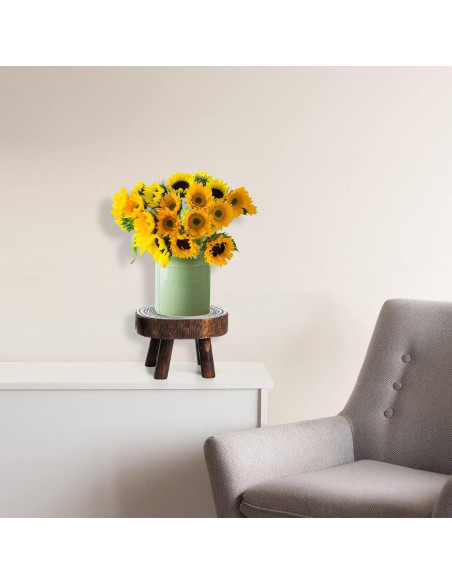 Juego de 2 Taburetes de Madera TOPZEA para Plantas 12-17 cm