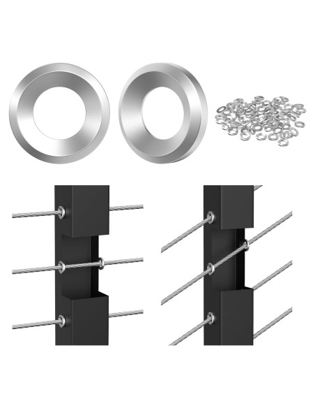 BLIKA 100 Pack Mangas Adhesivas para Barandilla de Cable 1/8"