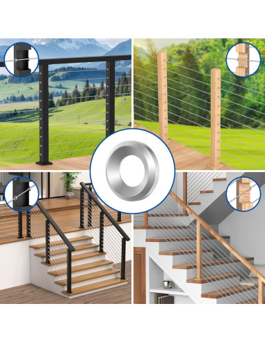 BLIKA 100 Pack Mangas Adhesivas para Barandilla de Cable 1/8"