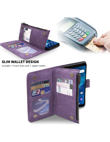 Funda de Cuero Premium Dibosom para Cricket Innovate E 5G Púrpura