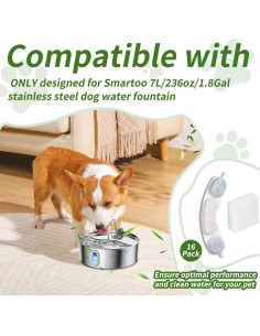 16 Filtros de Reemplazo para Fuente de Agua Smartoo 7L 2