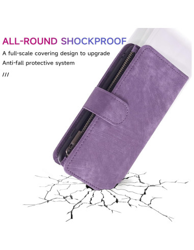 Funda de Cuero Premium Dibosom para Cricket Innovate E 5G Púrpura