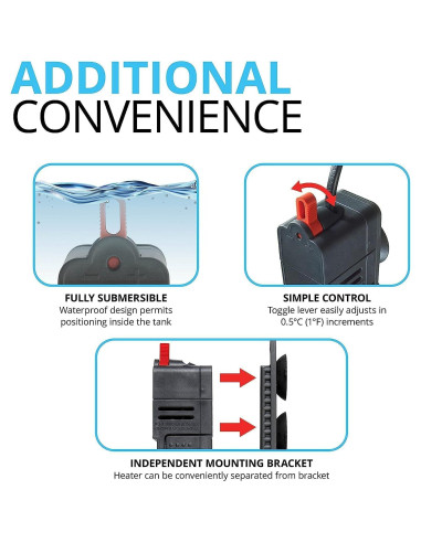 Calentador de Acuario Fluval E200 200W para 246L, Negro