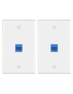 Placa de Pared Ethernet VCE 1 Puerto Cat6 Azul - Paquete de 2
