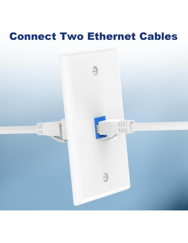 Placa de Pared Ethernet VCE 1 Puerto Cat6 Azul - Paquete de 2