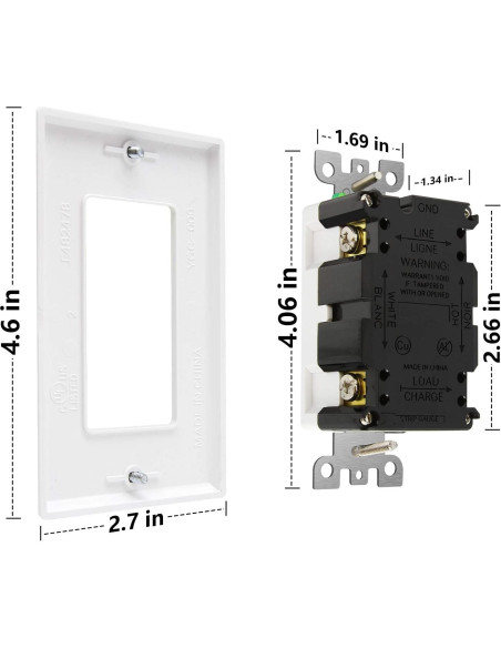 Salida GFCI 20 Amperios ANKO con Placas Decorativas y LED