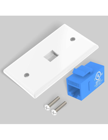 Placa de Pared Ethernet VCE 1 Puerto Cat6 Azul - Paquete de 2