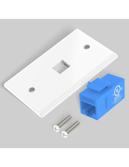 Placa de Pared Ethernet VCE 1 Puerto Cat6 Azul - Paquete de 2