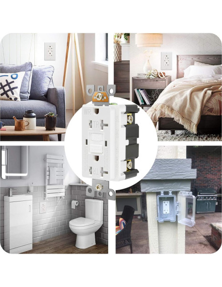 Salida GFCI 20 Amperios ANKO con Placas Decorativas y LED