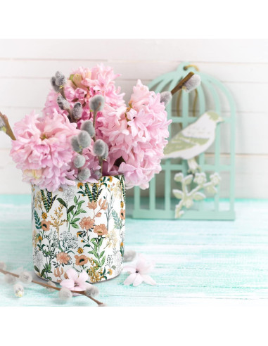 Soporte para lápices WAVEYU cerámica flor blanca 10 cm