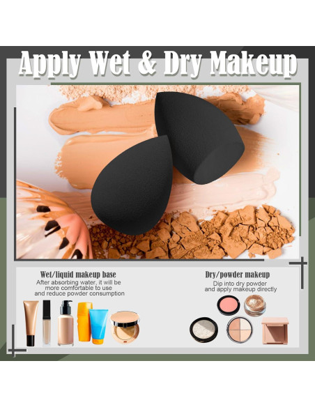 Juego de 17 Esponjas de Maquillaje Auroray - Negro