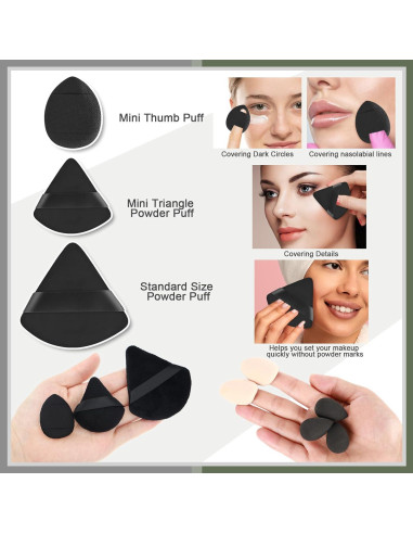 Juego de 17 Esponjas de Maquillaje Auroray - Negro