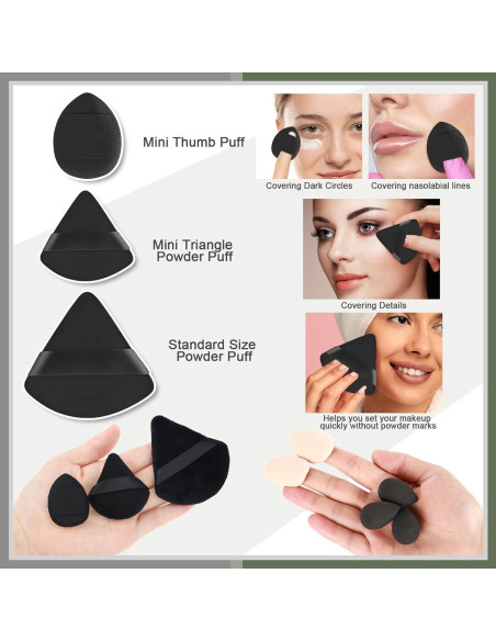 Juego de 17 Esponjas de Maquillaje Auroray - Negro