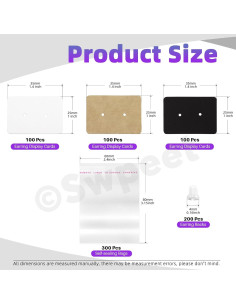 Kit de Tarjetas para Pendientes Swpeet 800Pcs Soportes y Bolsas 2