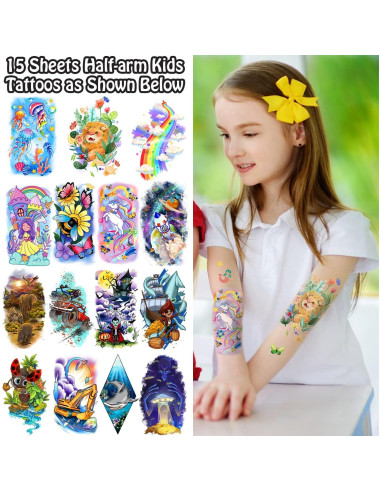 Tatuajes Temporales para Niños Leesgel - 66 Hojas Diversas
