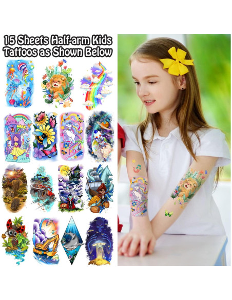 Tatuajes Temporales para Niños Leesgel - 66 Hojas Diversas Tatuajes Temporales para Niños Leesgel - 66 Hojas Diversas