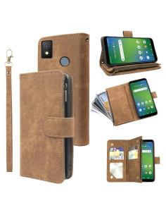 Funda de billetera Dibosom para Cricket Icon 4, cuero marrón