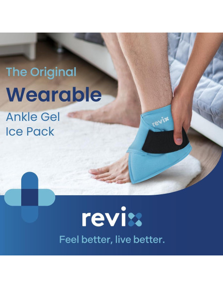 Funda de Hielo para Tobillo REVIX - Gel Frío Reutilizable 19.1x12.3cm