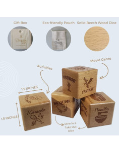 Dados de Decisión de Madera La Liburu - 4 Dados con Caja 2