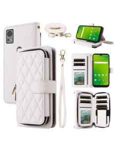 Funda de Cartera Dswteny para Cricket Icon 5 y AT&T Motivate 4