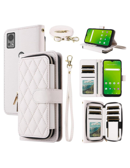 Funda de Cartera Dswteny para Cricket Icon 5 y AT&T Motivate 4