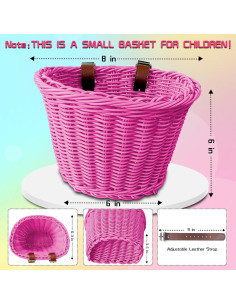 Juego de Cesta para Bicicleta FANOVO Rosa con Timbre y Streamers 2