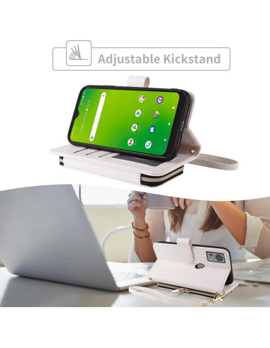 Funda de Cartera Dswteny para Cricket Icon 5 y AT&T Motivate 4