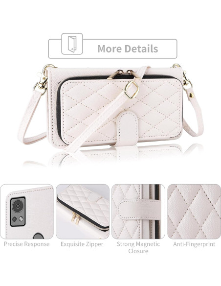 Funda de Cartera Dswteny para Cricket Icon 5 y AT&T Motivate 4