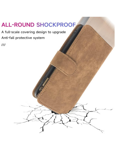 Funda de billetera Dibosom para Cricket Icon 4, cuero marrón