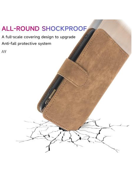 Funda de billetera Dibosom para Cricket Icon 4, cuero marrón