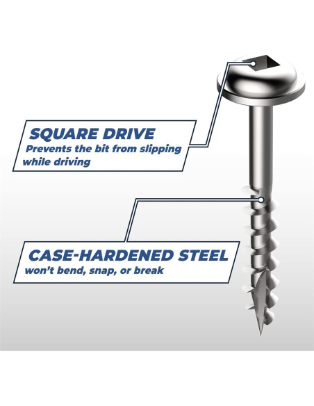 Tornillos de bolsillo Kreg SML-C150-100 Zinc 1.5" (100 unidades)
