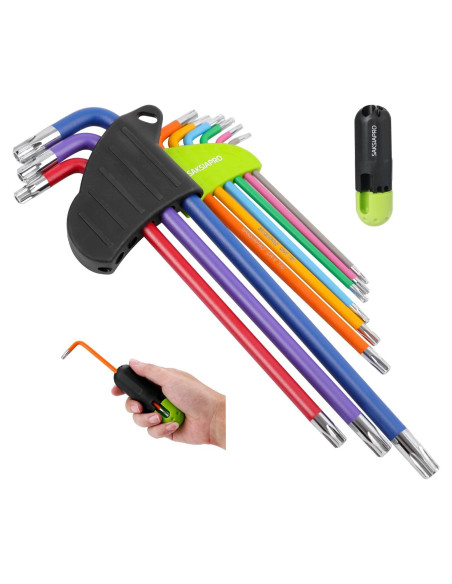 Juego de Llaves Allen Torx SAKSIAPRO 10 Piezas con Mango en T