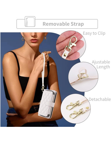 Funda de Cartera Dswteny para Cricket Icon 5 y AT&T Motivate 4