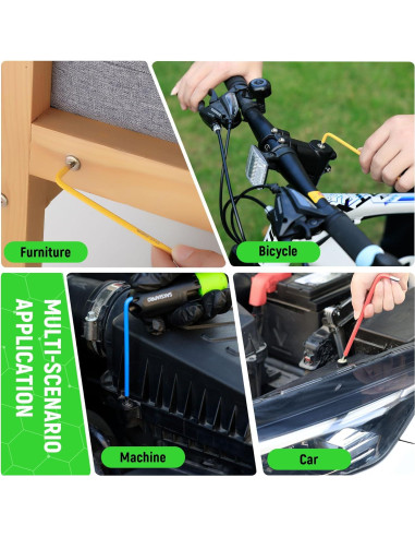 Juego de Llaves Allen Torx SAKSIAPRO 10 Piezas con Mango en T