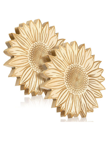 2 Posavasos de Madera Newtay Girasol 15 cm Antideslizantes
