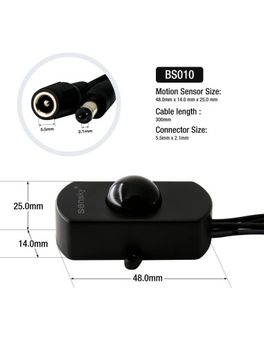 Interruptor Sensor de Movimiento SENSKY BS010H 12-30V 3A LED