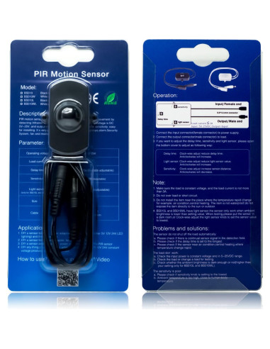 Interruptor Sensor de Movimiento SENSKY BS010H 12-30V 3A LED