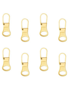 8 Tiradores de Cremallera Reemplazo Dorado NQEUEPN 27x10mm
