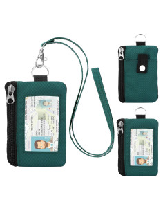 Billetera RFID Minimalista ZHOMA Verde Oscuro con Cordón