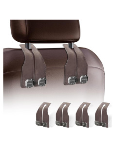 Ganchos para Reposacabezas de Coche FACIACC 4 Pack Marrón