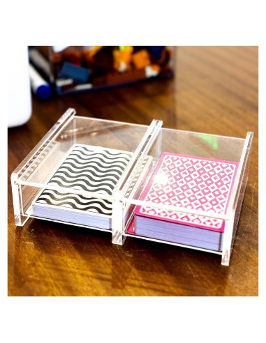 Caja Acrílica para Cartas de Juego Doble Deck 15.24x11.43cm