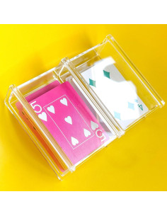 Caja Acrílica para Cartas de Juego Doble Deck 15.24x11.43cm 2