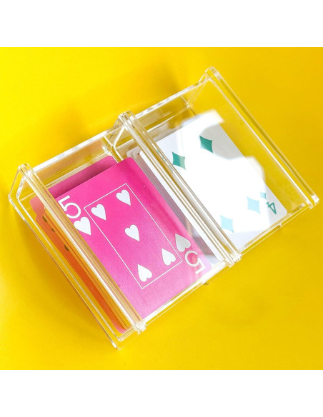 Caja Acrílica para Cartas de Juego Doble Deck 15.24x11.43cm