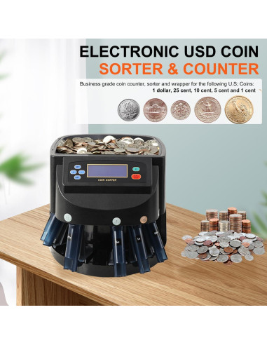 Contador y Clasificador de Monedas SUDEG LCD 150-300 Monedas