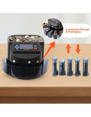 Contador y Clasificador de Monedas SUDEG LCD 150-300 Monedas
