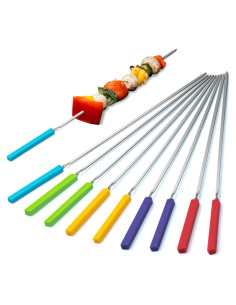 Pinchos para Parrilla DAILY KISN 10 Piezas Acero Inoxidable 40.5 cm